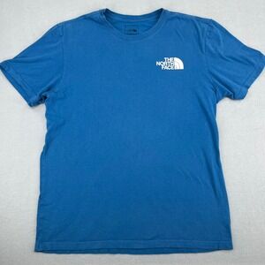 The North Face Mens Blue Never Stop Exploring Graphic Box Logo T-Shirt Large